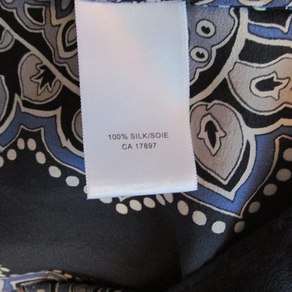 Banana Republic Dark Blue & White Silk Tunic/Mini Dress 3/4 Sleeve Sz XS - Picture 7 of 9